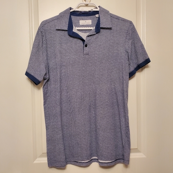 Geometric Cotton Polo Shirt US Small - Toscana Firenze - Picture 5 of 10